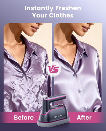 Jack ＆ Rose Travel Steamer Iron for Clothes,1200W Iron Steamer,Portable Handheld Travel Size Steamer Iron,8S Fast Heat-Up，Large Ceramic Heat Panel,