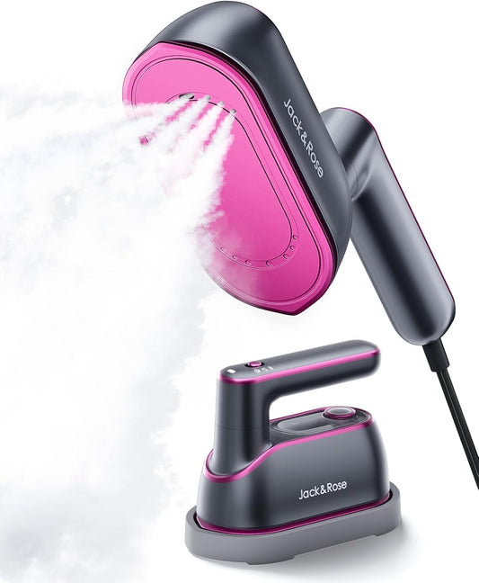 Jack ＆ Rose Travel Steamer Iron for Clothes,1200W Iron Steamer,Portable Handheld Travel Size Steamer Iron,8S Fast Heat-Up，Large Ceramic Heat Panel,