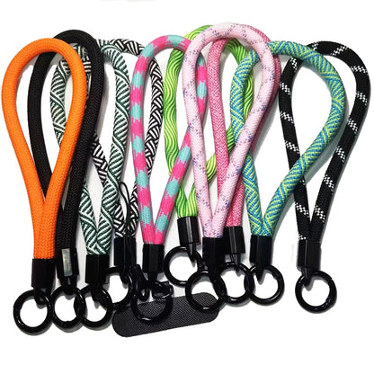 Phone Lanyard Wrist Strap Woven Phone Lanyard Creative Keychain Hanging Rope Anti-Lost Security Wristband Universal Short Rope