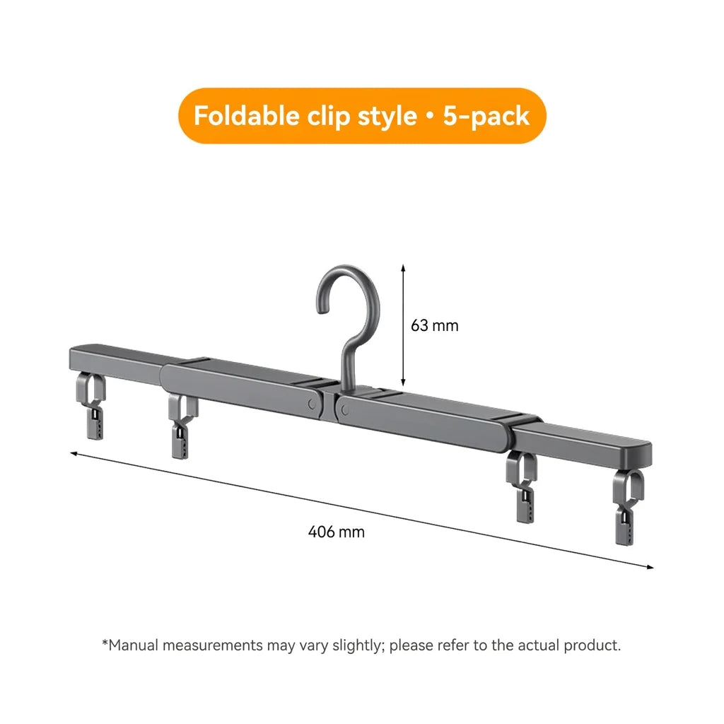Portable Folding ABS Clothes Hanger Travel Business Trip Multifunctional Compact Storage Drying Rack Clip Telescopic Set Set