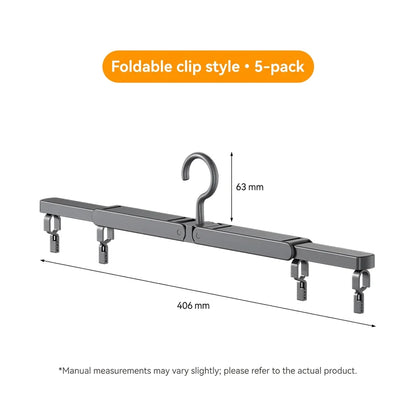 Portable Folding ABS Clothes Hanger Travel Business Trip Multifunctional Compact Storage Drying Rack Clip Telescopic Set Set