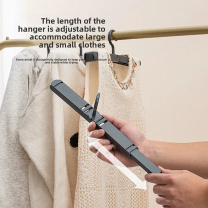 Portable Folding ABS Clothes Hanger Travel Business Trip Multifunctional Compact Storage Drying Rack Clip Telescopic Set Set