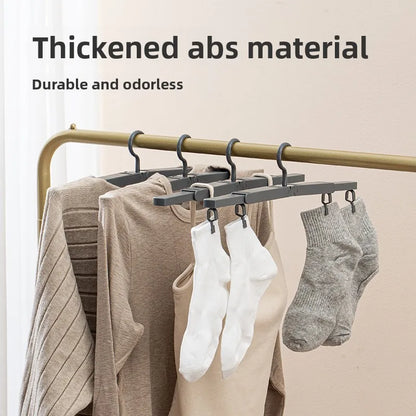 Portable Folding ABS Clothes Hanger Travel Business Trip Multifunctional Compact Storage Drying Rack Clip Telescopic Set Set