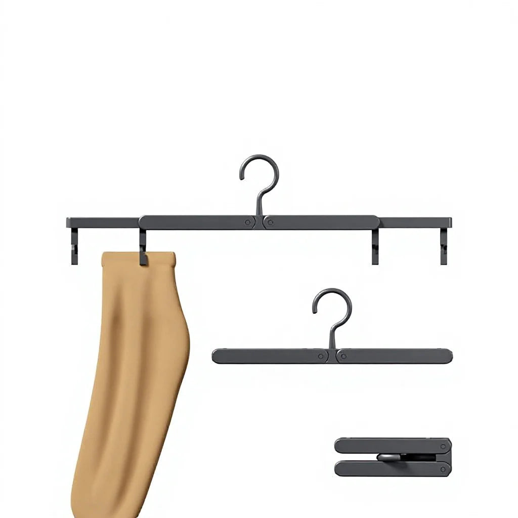 Portable Folding ABS Clothes Hanger Travel Business Trip Multifunctional Compact Storage Drying Rack Clip Telescopic Set Set