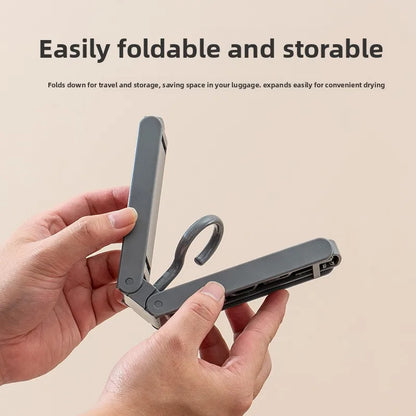 Portable Folding ABS Clothes Hanger Travel Business Trip Multifunctional Compact Storage Drying Rack Clip Telescopic Set Set