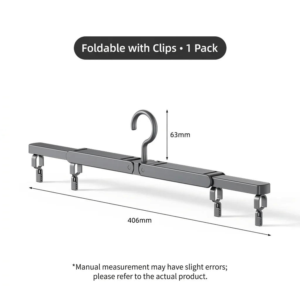 Portable Folding ABS Clothes Hanger Travel Business Trip Multifunctional Compact Storage Drying Rack Clip Telescopic Set Set